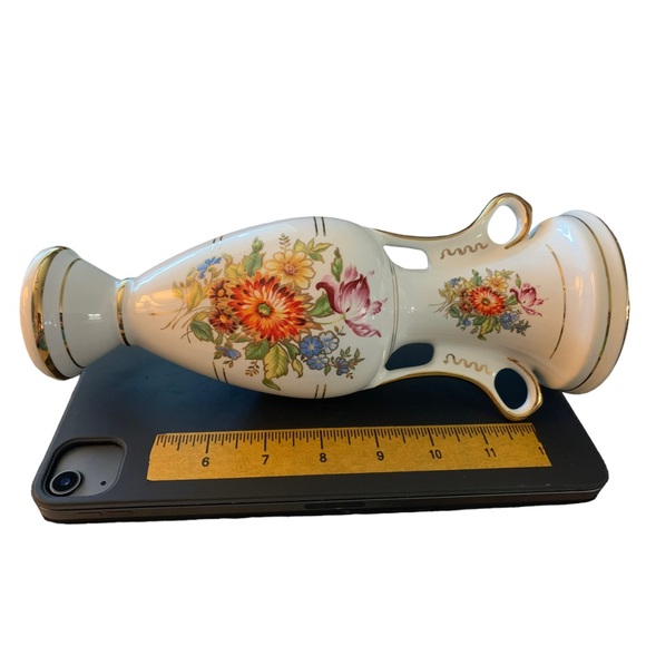 Fakiolas 24 KT Gold Trimmed, Hand Painted Vase - Picture 3 of 4